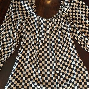 Checkerboard Blouse/Mini Dress